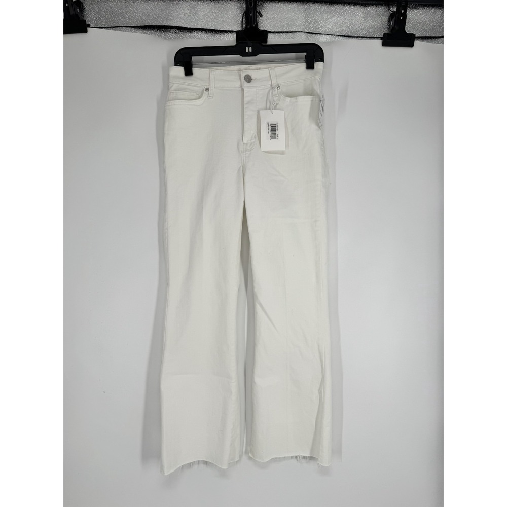 FRAME Jeans Womens Size 27 White Denim Wide Leg Frayed Hem Flare Bootcut Baggy